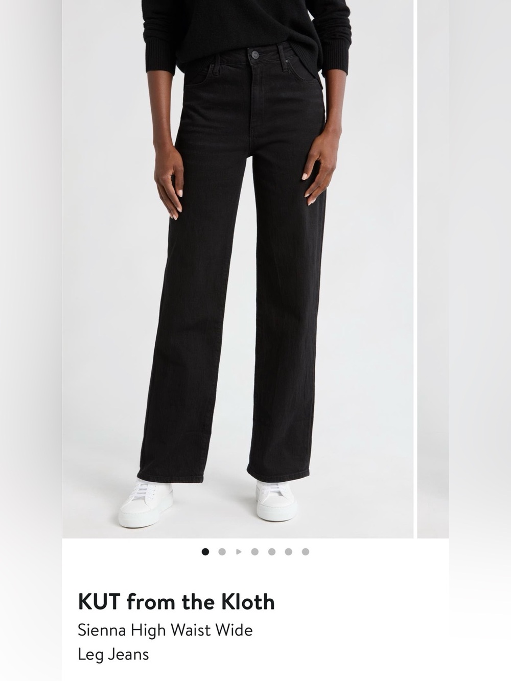 Kut from the Cloth Sienna High Waist Wide Leg Black Jean - 6